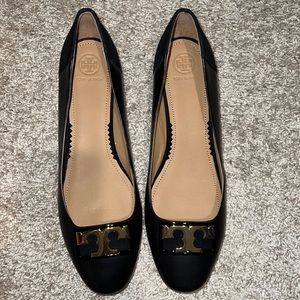 Gigi 20MM Round toe flat - Calf leather/silk suede Black